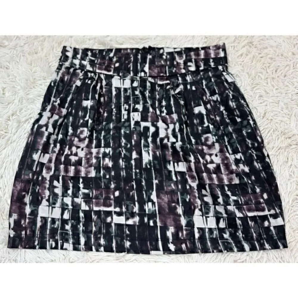 Adorable Black, Maroon, White & Gray Mini Skirt by KatWalk size Small